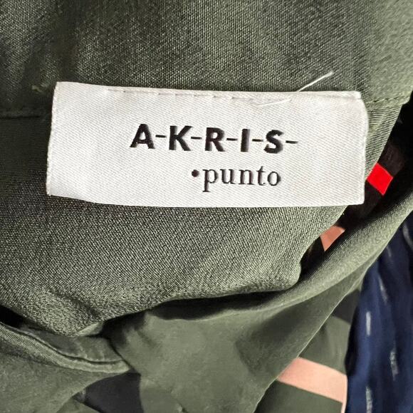 AKRIS Punto Mulberry Silk Multicolor Printed Silk Blouse Top Women Size 6 - Picture 6 of 12